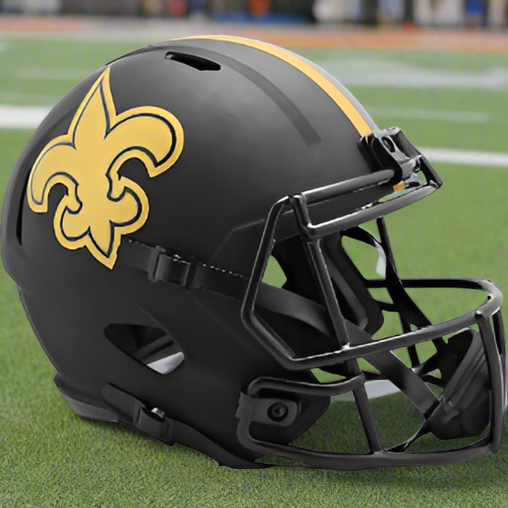 New Orleans Saints ⚫⚫ ECLIPSE Alternate Riddell Speed Replica Full-Size NFL Helmet - Shadow & Gold