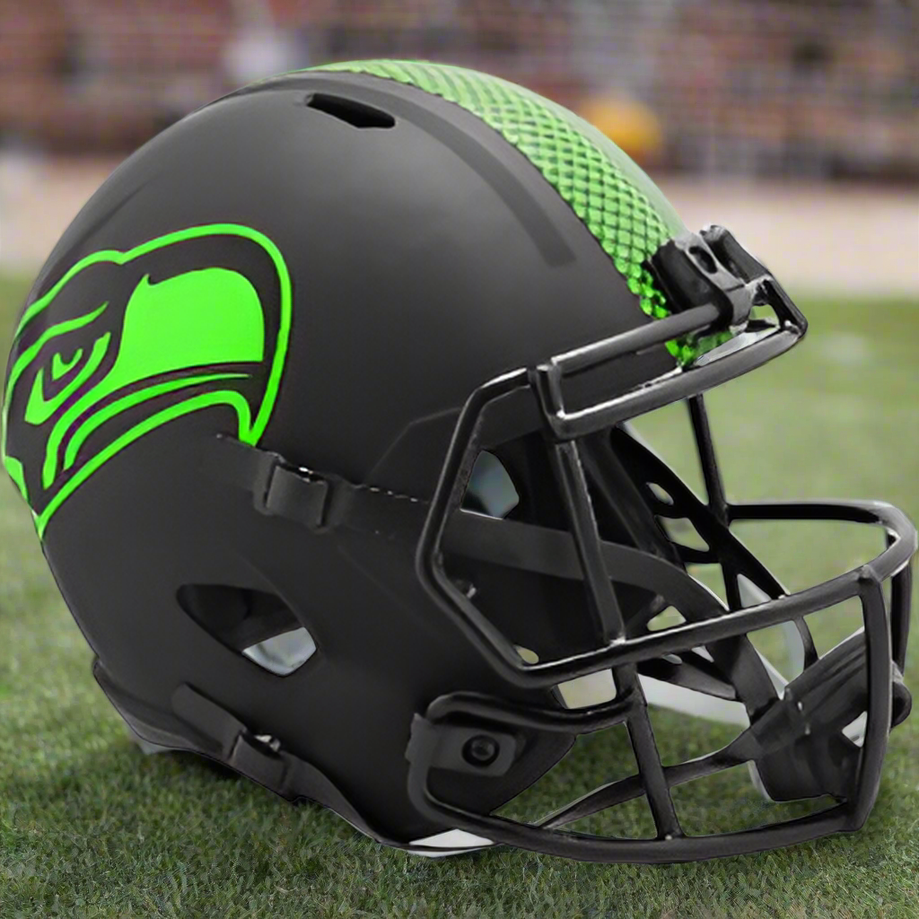 Seattle Seahawks ⚫🟢 ECLIPSE Alternate Riddell Speed Replica Full-Size Helmet – Dark Mode