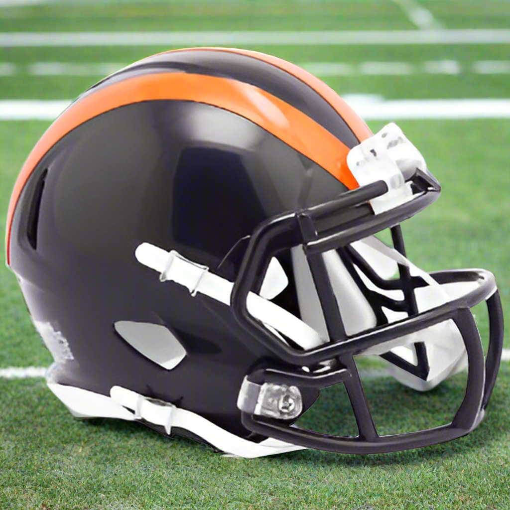 Chicago Bears 🟠 1936 Throwback Riddell Speed Mini Football Helmet – Vintage Stripe Classic