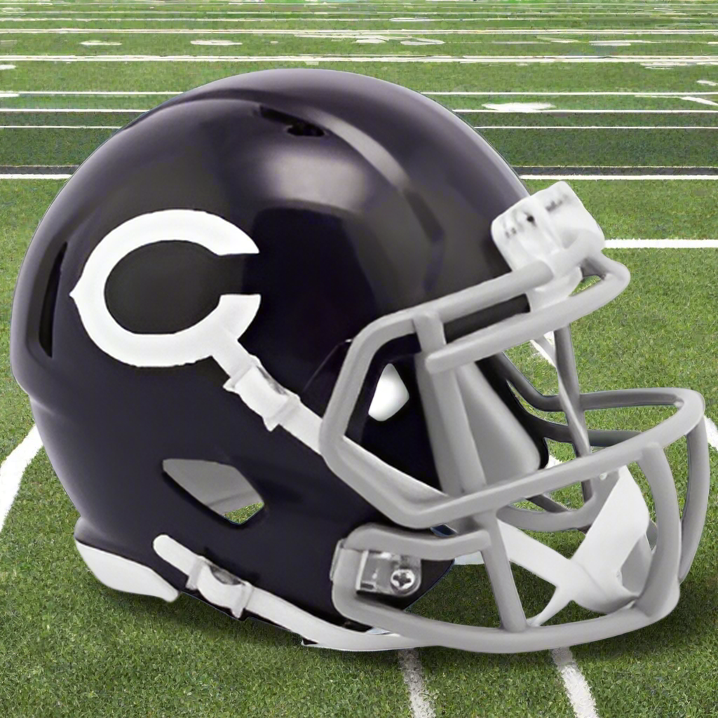 Chicago Bears ⚪ '62–'73 Throwback Riddell Speed Mini Football Helmet – White Logo Classic