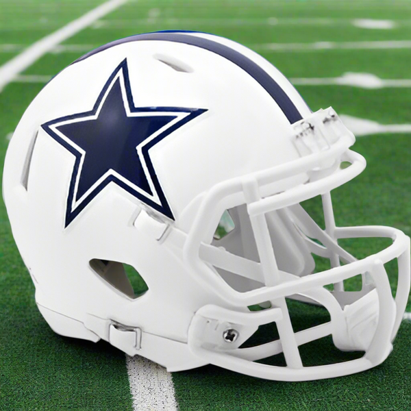 Dallas Cowboys ⚪ 2022 Alternate Riddell Speed Mini Football Helmet – Clean Whiteout Edition