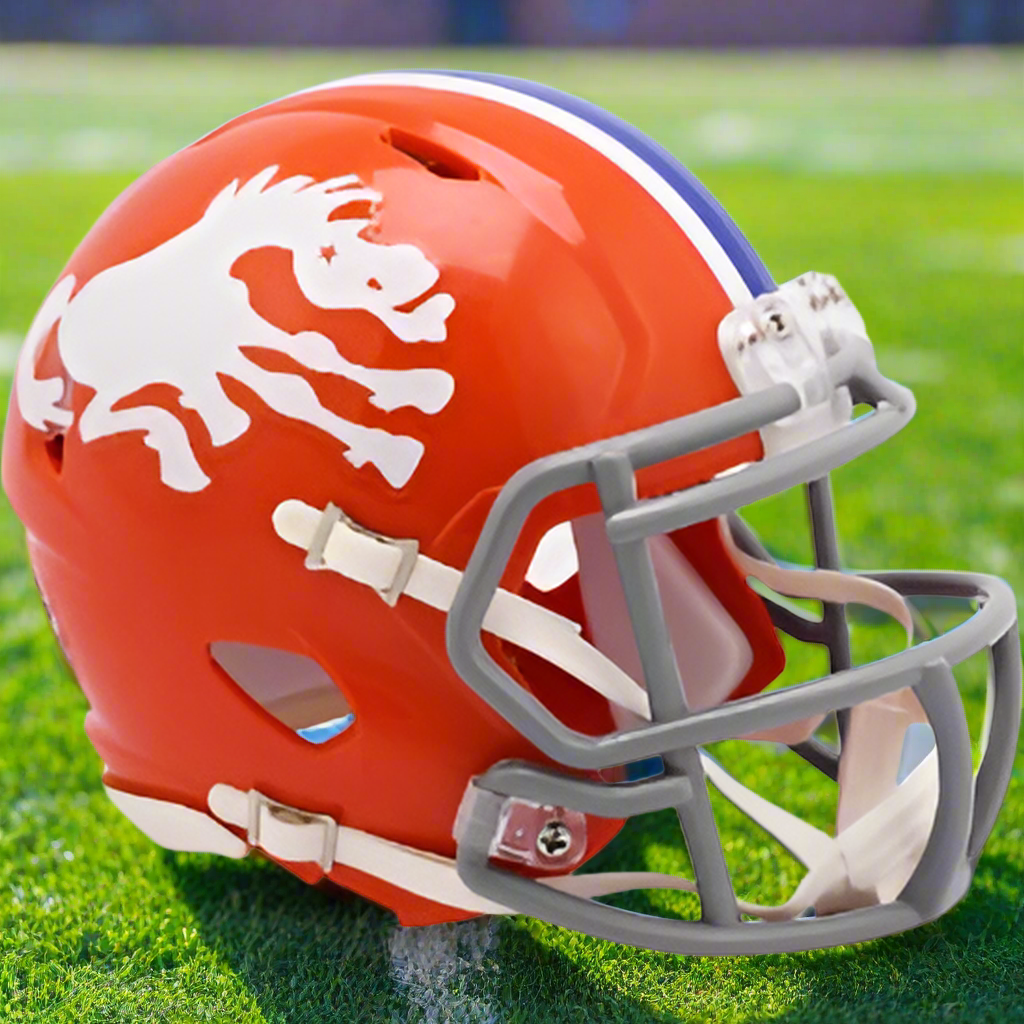 Denver Broncos 🧡 '66 Throwback Riddell Speed Mini Football Helmet – Original Bucking Bronco Edition