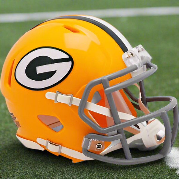 Green Bay Packers 🧀 '61–'79 Throwback Riddell Speed Mini Football Helmet – Lombardi Era Edition
