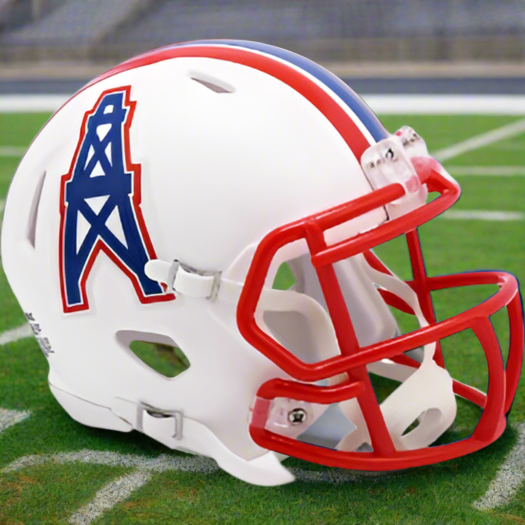 Houston Oilers 🛢️🔴 '81–'98 Throwback Riddell Speed Mini Football Helmet – Final Era Favorite