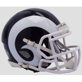 Los Angeles Rams 🐏 White Horn Throwback Riddell Speed Mini Football Helmet – Classic Navy & White Edition
