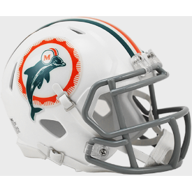 Miami Dolphins 🐬 '72 Throwback Riddell Speed Mini Football Helmet – Perfect Season Edition
