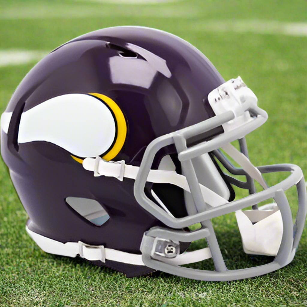 Minnesota Vikings 🟨 '61–'79 Throwback Riddell Speed Mini Football Helmet – Classic Purple & Gray Edition