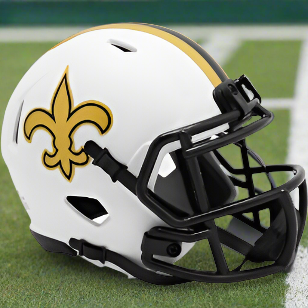 New Orleans Saints π LUNAR ECLIPSE Alternate Riddell Speed Mini Football Helmet β Whiteout Stealth Edition