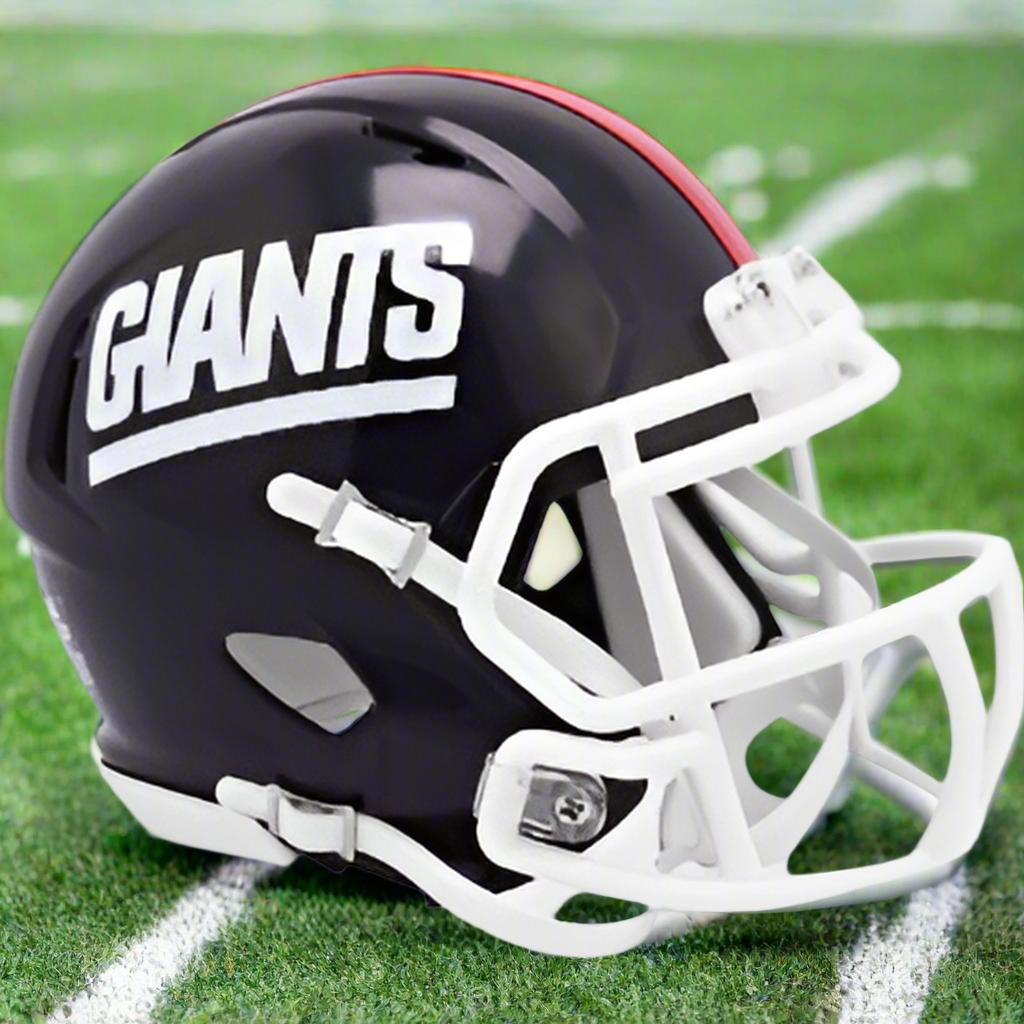 New York Giants 🕰️ '81–'99 Throwback Riddell Speed Mini Football Helmet – Legacy Blue Edition