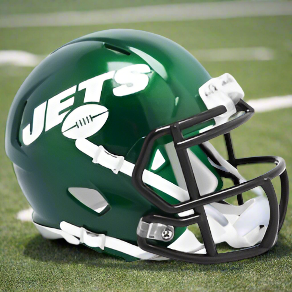 New York Jets 🟢'19–'23 Throwback Riddell Speed Mini Football Helmet – Gotham Green Edition