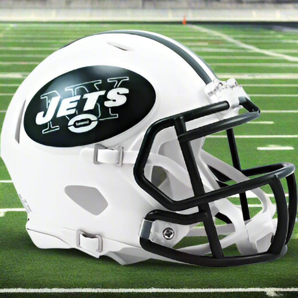 New York Jets 🟢 '98–'18 Throwback Riddell Speed Mini Football Helmet – Curtis to Revis Era Edition