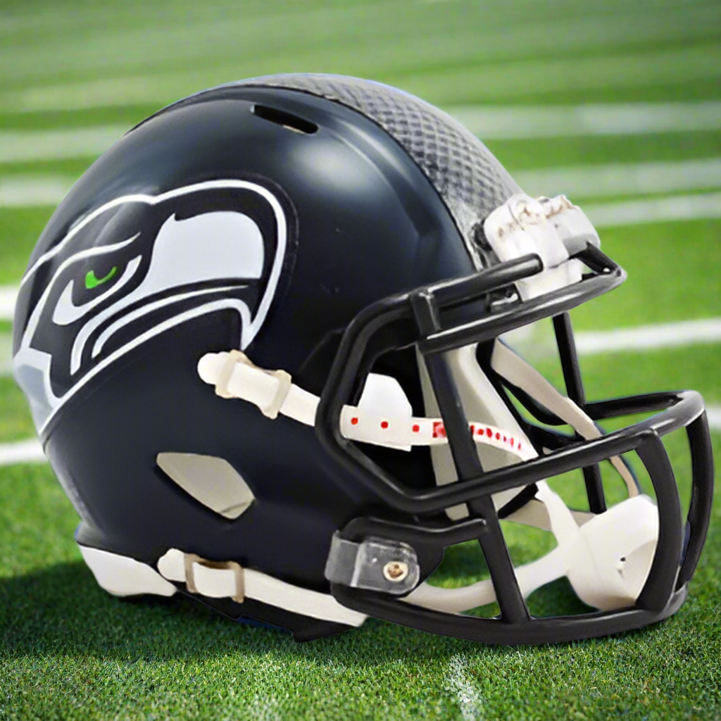 Seattle Seahawks ππ Riddell Speed Mini Football Helmet β Satin Navy Edition