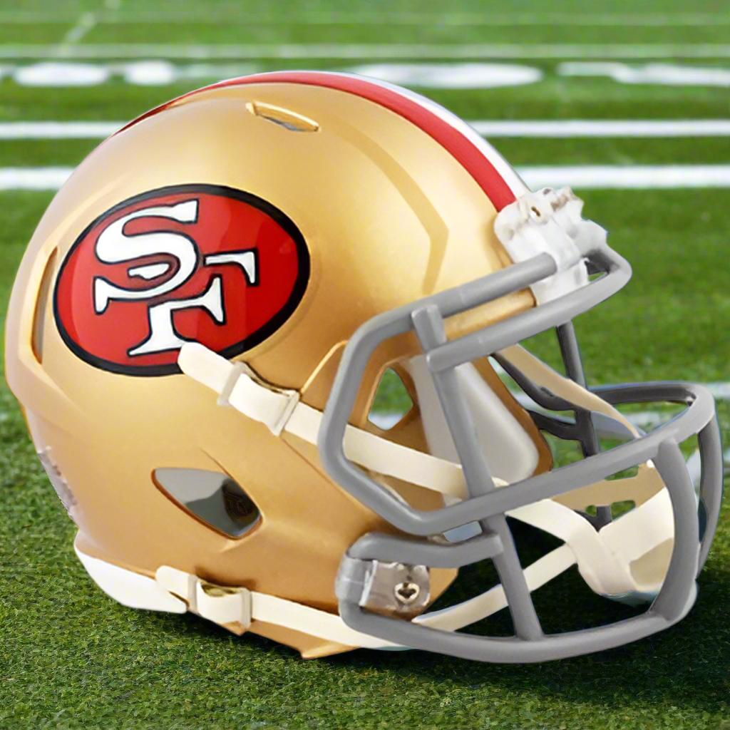 San Francisco 49ers šš '64ā'95 Throwback Riddell Speed Mini Football Helmet ā Dynasty Era Tribute