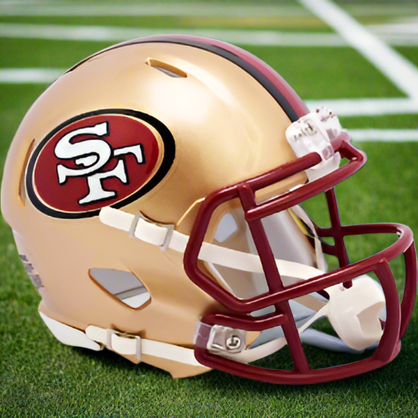 San Francisco 49ers ❤️🏆 '96–'08 Throwback Riddell Speed Mini Football Helmet – Red Facemask Era