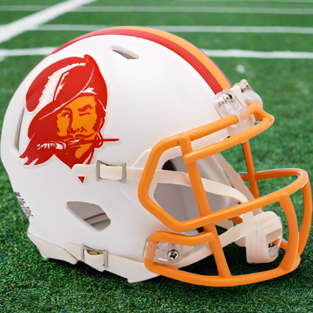 Tampa Bay Buccaneers 🍊🏴☠️ '76–'96 Throwback Riddell Speed Mini Football Helmet – Bucco Bruce Creamsicle Classic