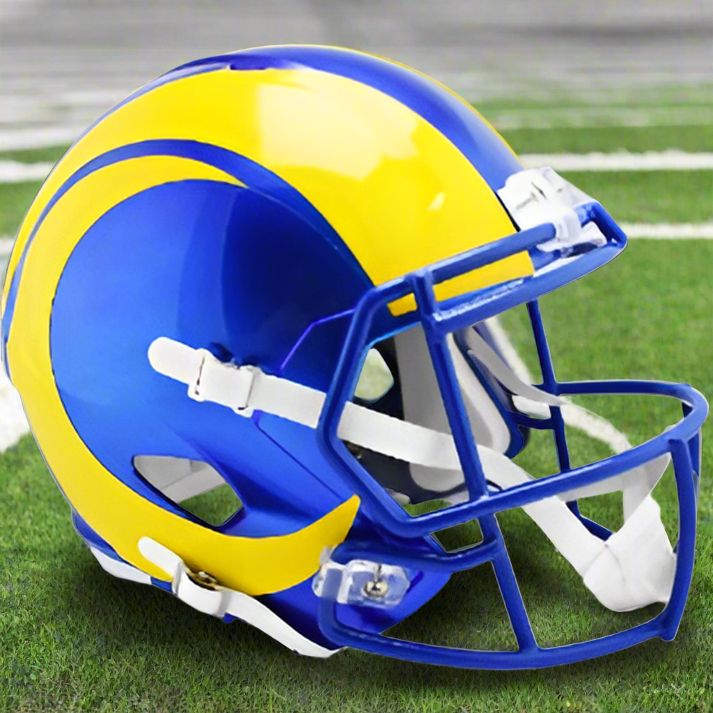 Los Angeles Rams 🔵🟡 Riddell Speed Replica Full-Size NFL Helmet - Bold Horns, Bright Future