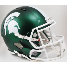 Michigan State Spartans Satin Green Riddell Speed Replica Full Size Football Helmet