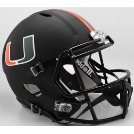 Miami Hurricanes Nights Alt Riddell Speed Replica Full Size Football Helmet
