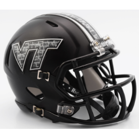 Virginia Tech Hokies Matte Black Riddell Speed Mini Football Helmet