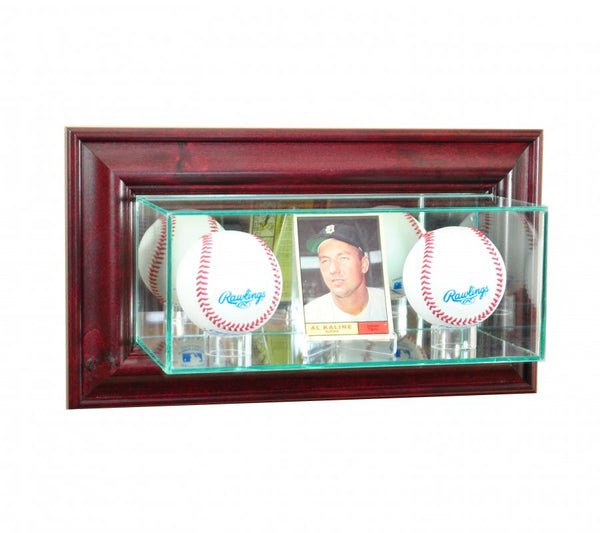 Wall Mounted Card and Double Baseball Display Case