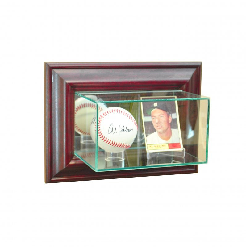 Wall Mounted Card and Baseball Display Case