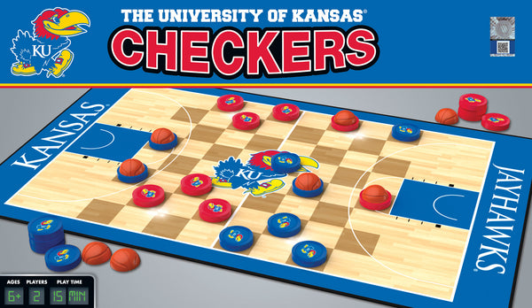 Kansas Jayhawks Checkers Board Game
