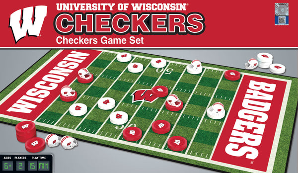 Wisconsin Badgers Checkers Board Game