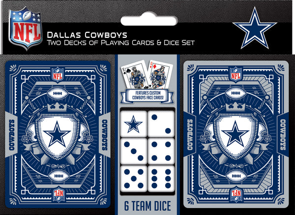 Dallas Cowboys - 2-Pack Playing Cards & Dice Set