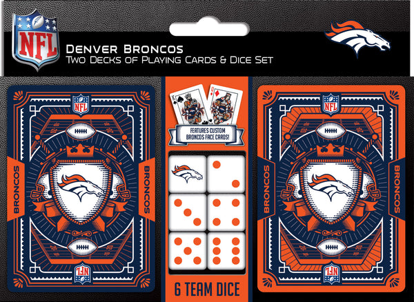 Denver Broncos - 2-Pack Playing Cards & Dice Set