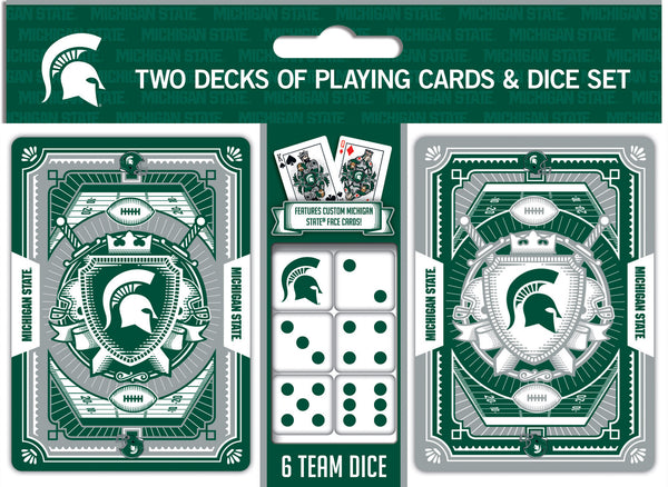Michigan State Spartans - 2-Pack Playing Cards & Dice Set