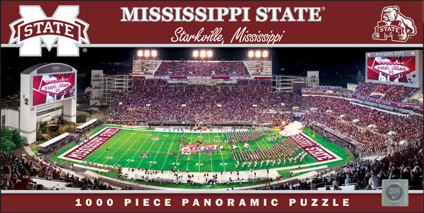 Mississippi State Bulldogs 1000pc Panoramic Puzzle - 50yd line