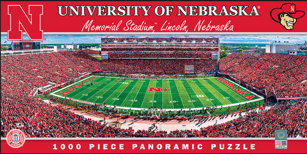 Nebraska Cornhuskers 1000pc Panoramic Puzzle - 50yd line