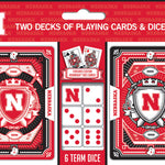 Nebraska Cornhuskers - 2-Pack Playing Cards & Dice Set