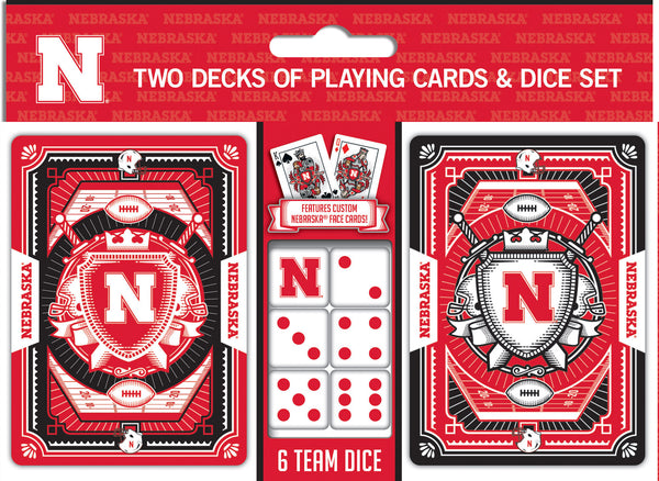 Nebraska Cornhuskers - 2-Pack Playing Cards & Dice Set
