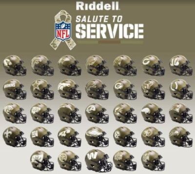 NFL Riddell Speed Salute to Service 2022 Mini Football Helmet - Set of 31