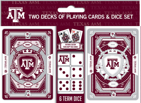 Texas A&M Aggies - 2-pack Playing Cards & Dice Set