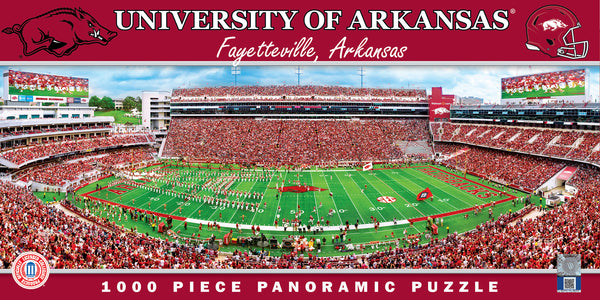 Arkansas Razorbacks 1000pc Panoramic Puzzle - 50yd line