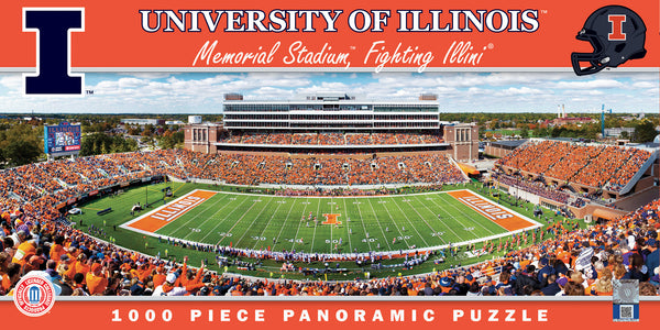 Illinois Fighting Illini 1000pc Panoramic Puzzle - 50yd line