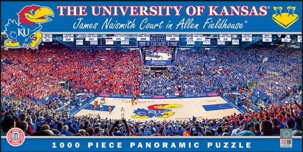 Kansas Jayhawks 1000pc Panoramic Puzzle - Center Court