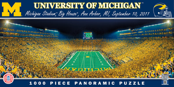 Michigan Wolverines 1000pc Panoramic Puzzle - Endzone