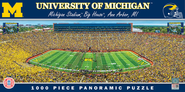 Michigan Wolverines 1000pc Panoramic Puzzle - 50yd line