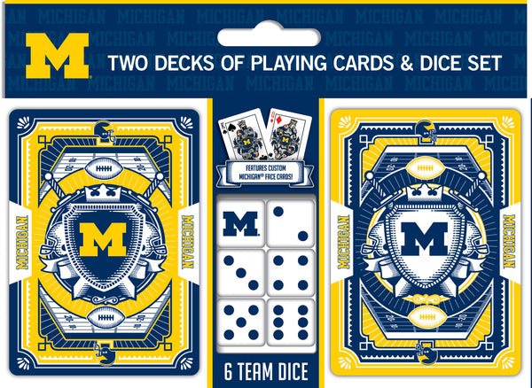 Michigan Wolverines - 2-Pack Playing Cards & Dice Set