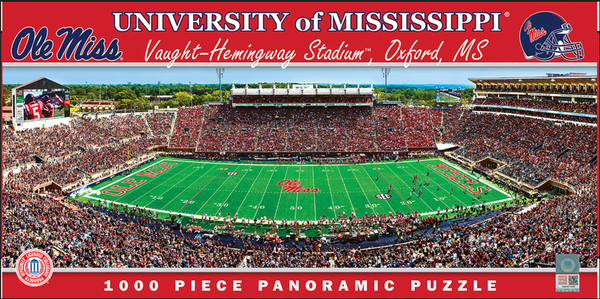 Mississippi (Ole Miss) Rebels 1000pc Panoramic Puzzle - 50yd line