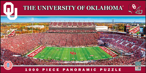 Oklahoma Sooners 1000pc Panoramic Puzzle - 50yd line