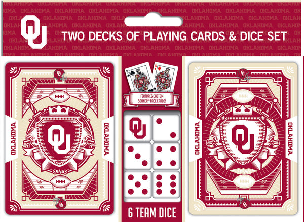 Oklahoma Sooners - 2-Pack Playing Cards & Dice Set