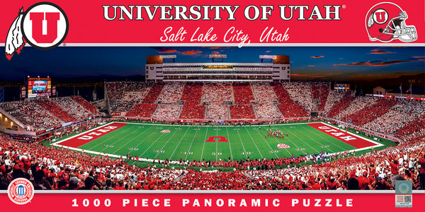 Utah Utes 1000pc Panoramic Puzzle - 50yd Line