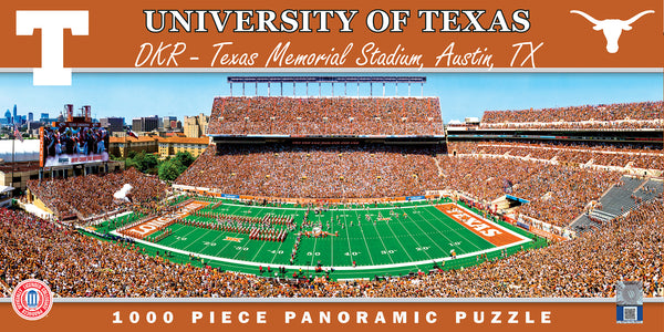 Texas Longhorns 1000pc Panoramic Puzzle - 50yd line