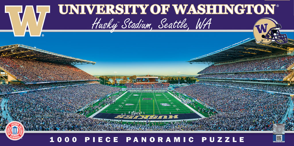 Washington Huskies 1000pc Panoramic Puzzle - 50yd Line