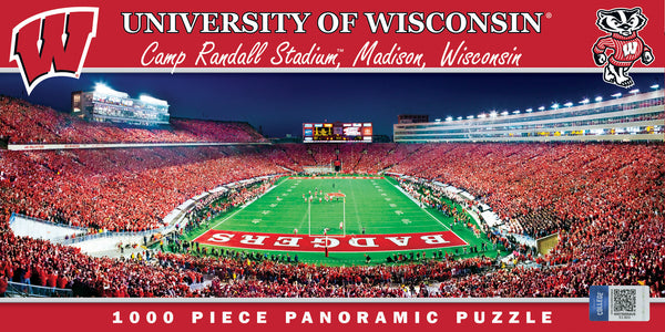 Wisconsin Badgers Football 1000pc Panoramic Puzzle - End Zone