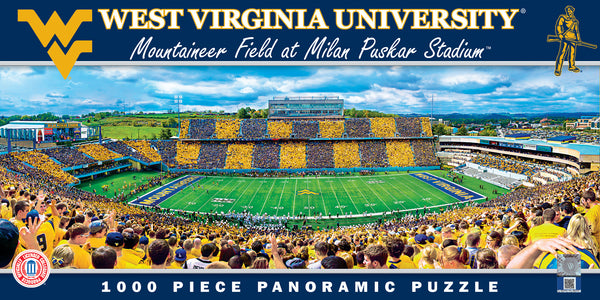 West Virginia 1000pc Panoramic Puzzle - 50yd Line
